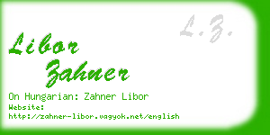 libor zahner business card